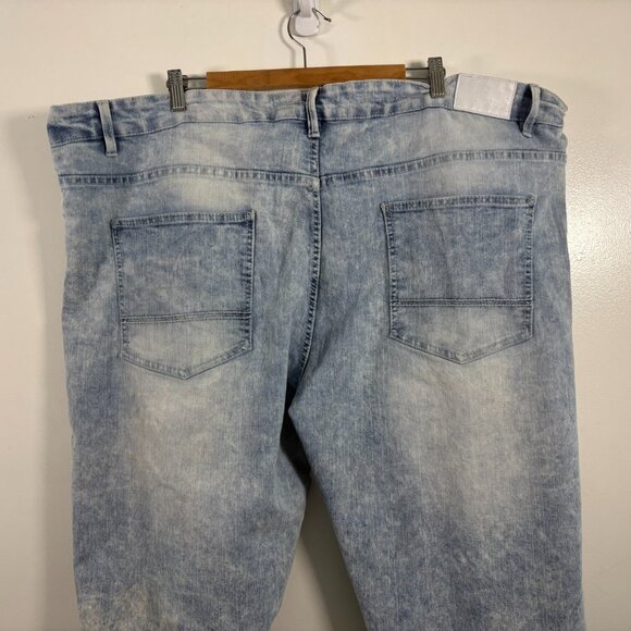 Southpole Denim Jeans Mens Size 48 X 32 Acide Wash Stretch Light Blue Zipper Fly - Picture 1 of 7